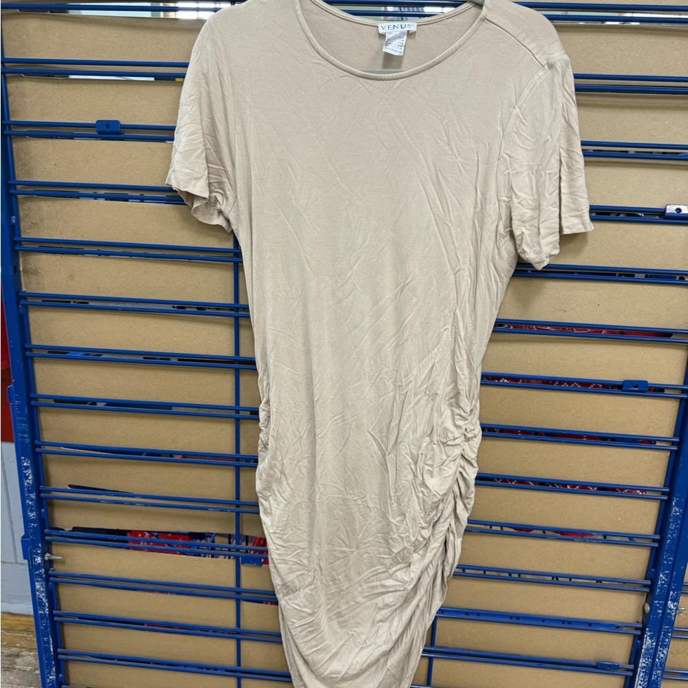 Venus Beige Ruched Dress